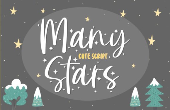 Many Stars: A Festive Handwritten Font for Web Design